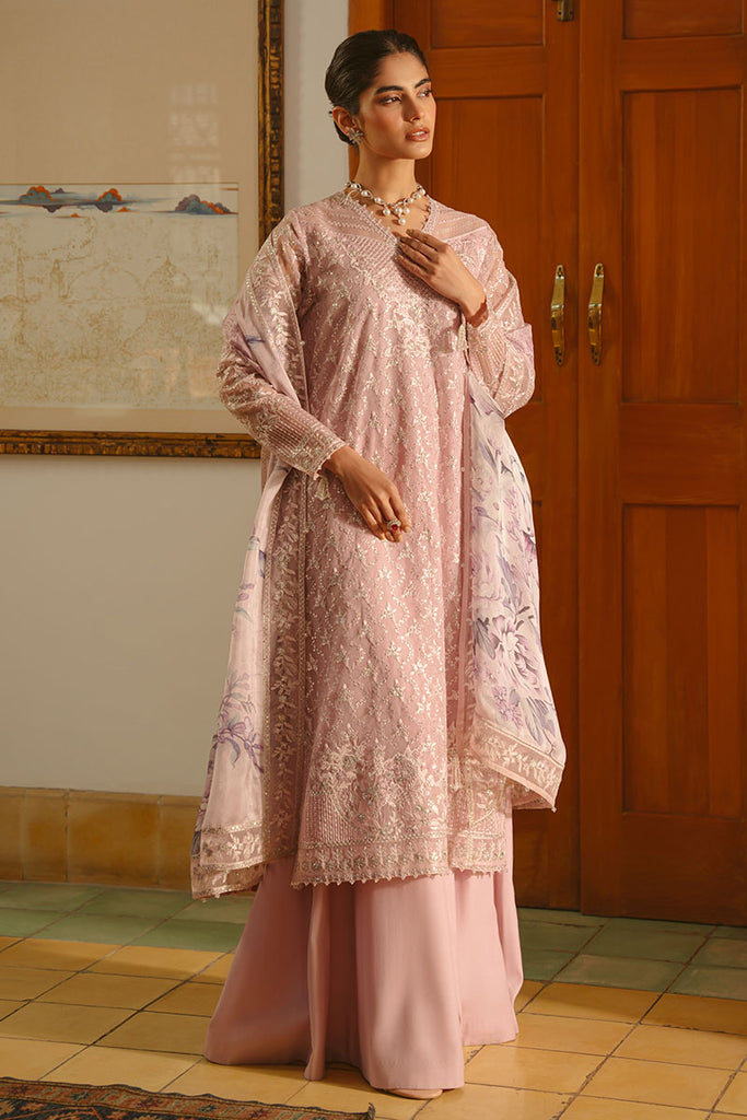 PETAL SOFT-4 PIECE EMBROIDERED SILK SUIT