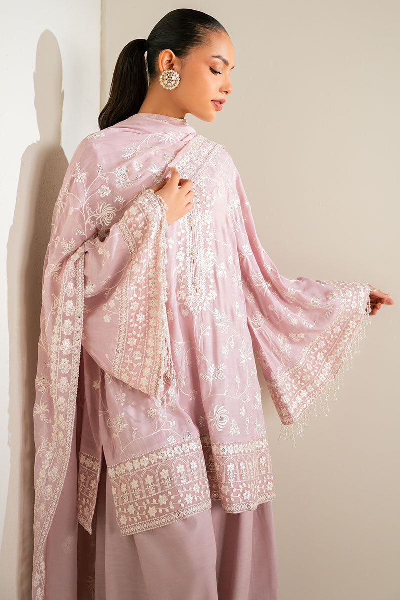 QUARTZ PINK-3PC SILK EMBROIDERED SUIT