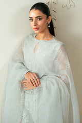 DAZZLING AQUA -3PC (SHIRT, TROUSER & DUPATTA)