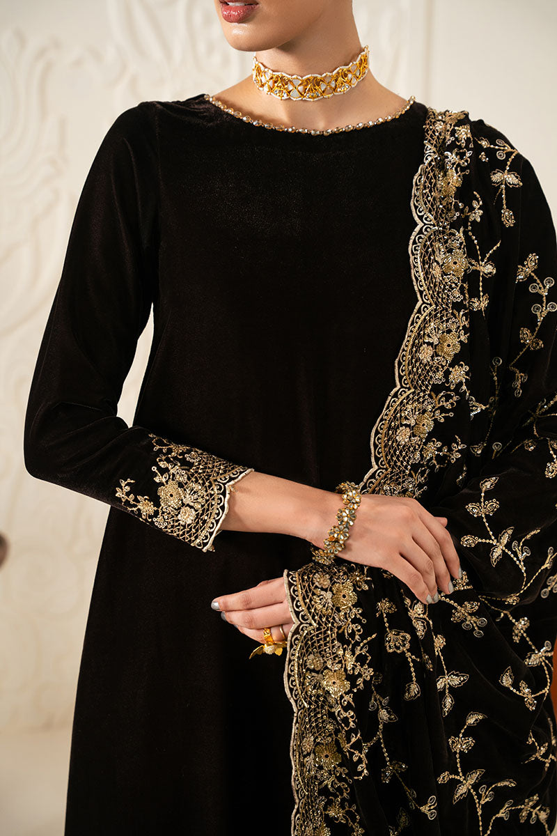 RUSTIC RADIANCE-3PC VELVET EMBROIDERED PRET