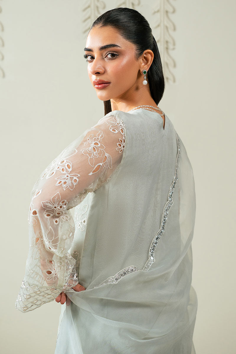 DAZZLING AQUA -3PC (SHIRT, TROUSER & DUPATTA)