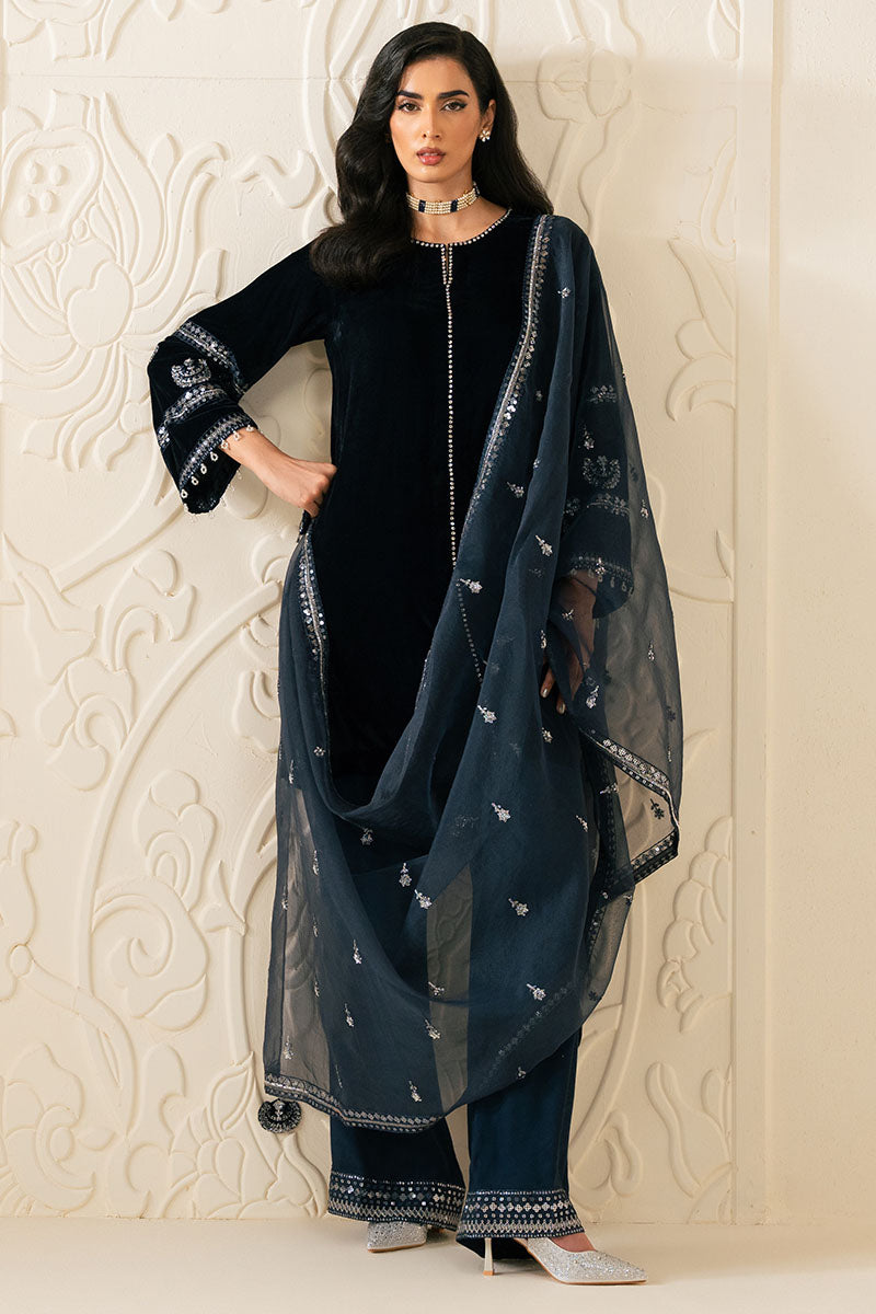 SAPPHIRE WHISPER-3PC VELVET EMBROIDERED PRET