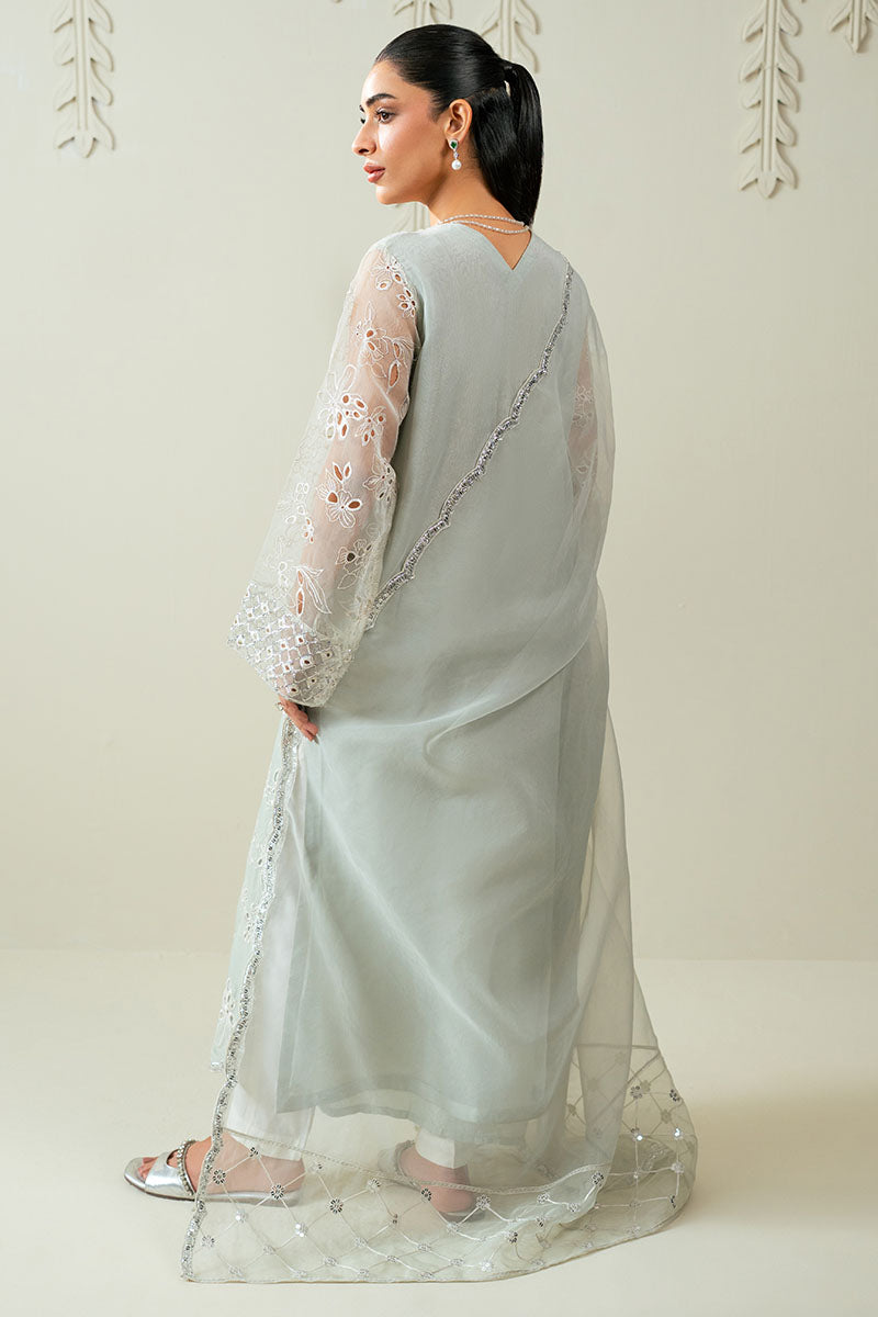 DAZZLING AQUA -3PC (SHIRT, TROUSER & DUPATTA)