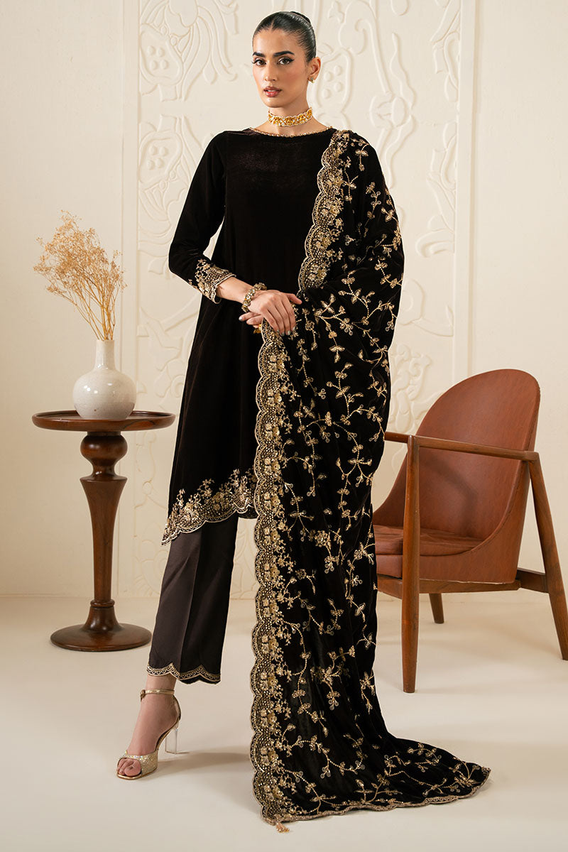 RUSTIC RADIANCE-3PC VELVET EMBROIDERED PRET