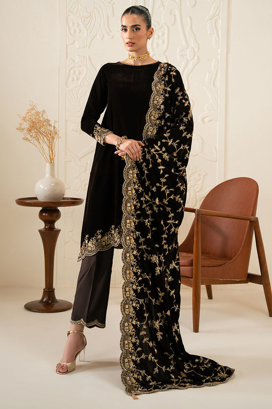 RUSTIC RADIANCE-3PC VELVET EMBROIDERED PRET