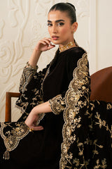 RUSTIC RADIANCE-3PC VELVET EMBROIDERED PRET