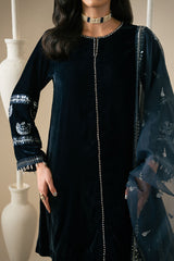 SAPPHIRE WHISPER-3PC VELVET EMBROIDERED PRET