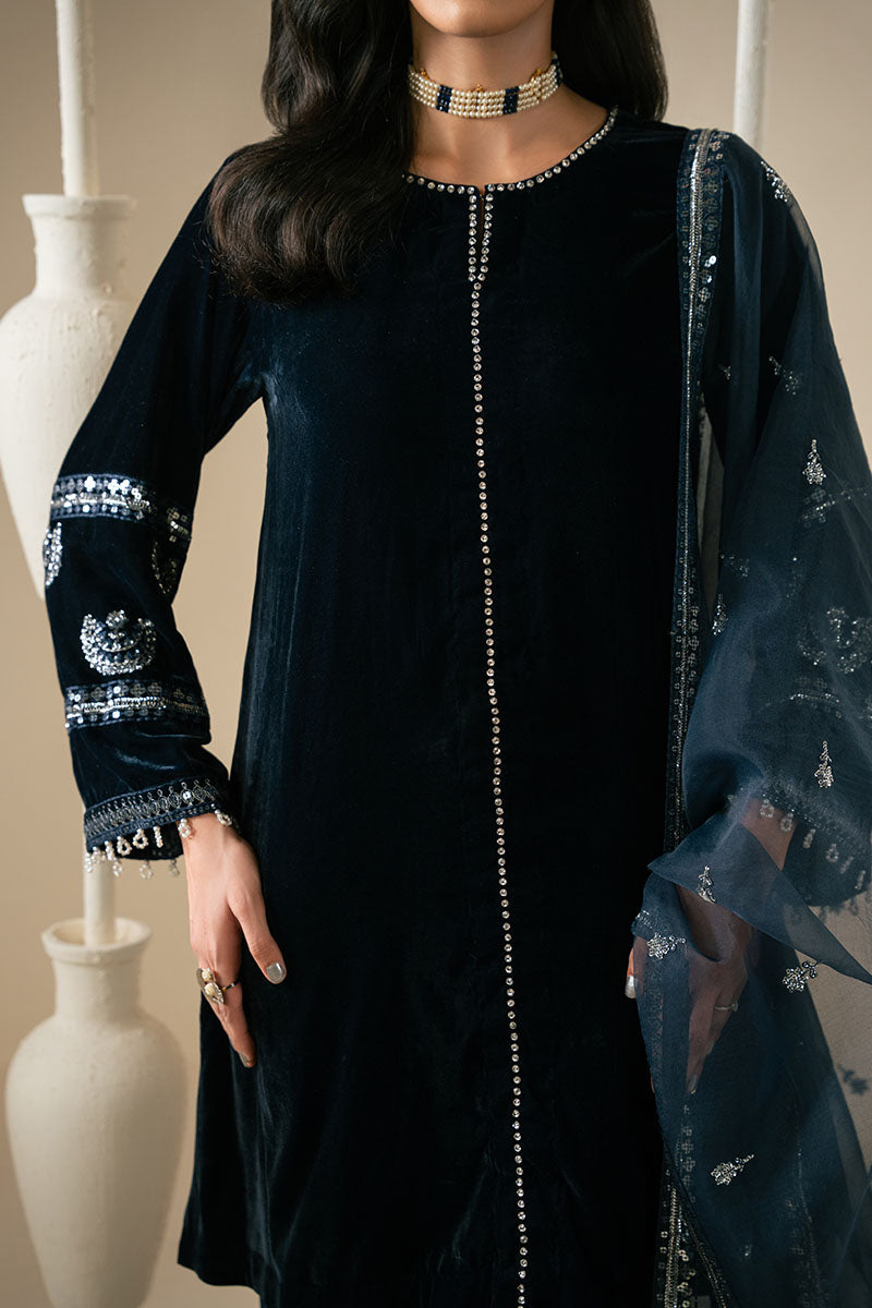 SAPPHIRE WHISPER-3PC VELVET EMBROIDERED PRET