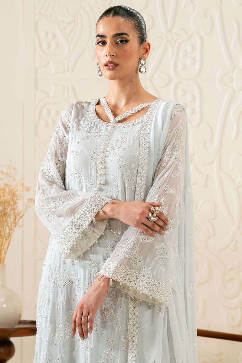 AQUA DREAM-3PC CHIFFON EMBROIDERED PRET