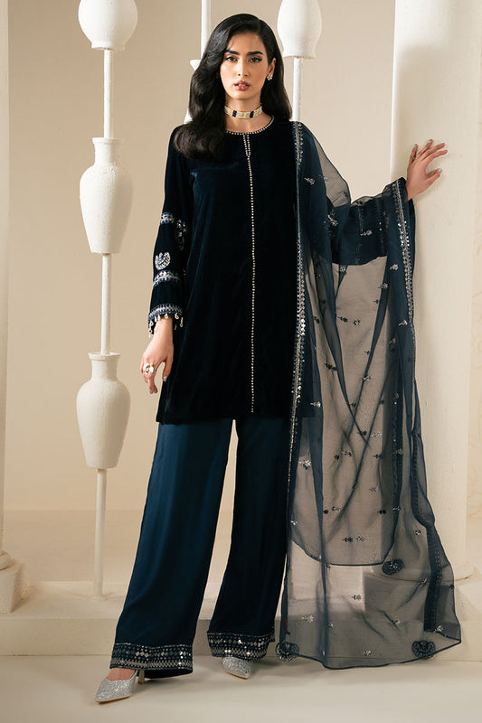 SAPPHIRE WHISPER-3PC VELVET EMBROIDERED PRET