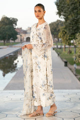 WHITE TULIP-3PC (SHIRT, TROUSER & DUPATTA)