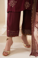 SHADOW RUBY-3PC SILK EMBROIDERED PRET