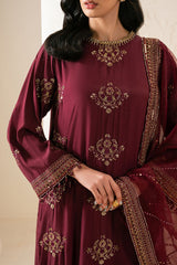 SHADOW RUBY-3PC SILK EMBROIDERED PRET