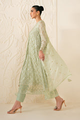 SAGE SERENITY-3PC CHIFFON EMBROIDERED PRET