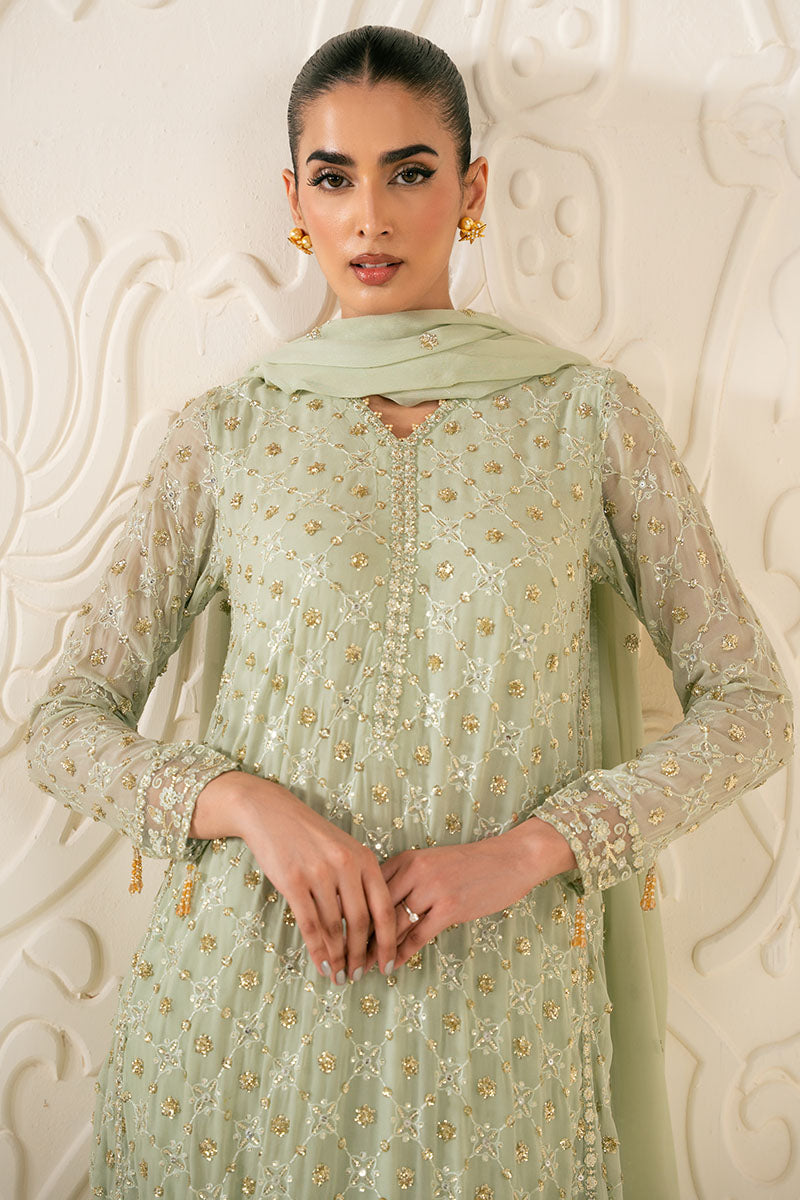 SAGE SERENITY-3PC CHIFFON EMBROIDERED PRET