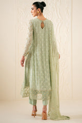 SAGE SERENITY-3PC CHIFFON EMBROIDERED PRET