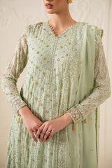 SAGE SERENITY-3PC CHIFFON EMBROIDERED PRET