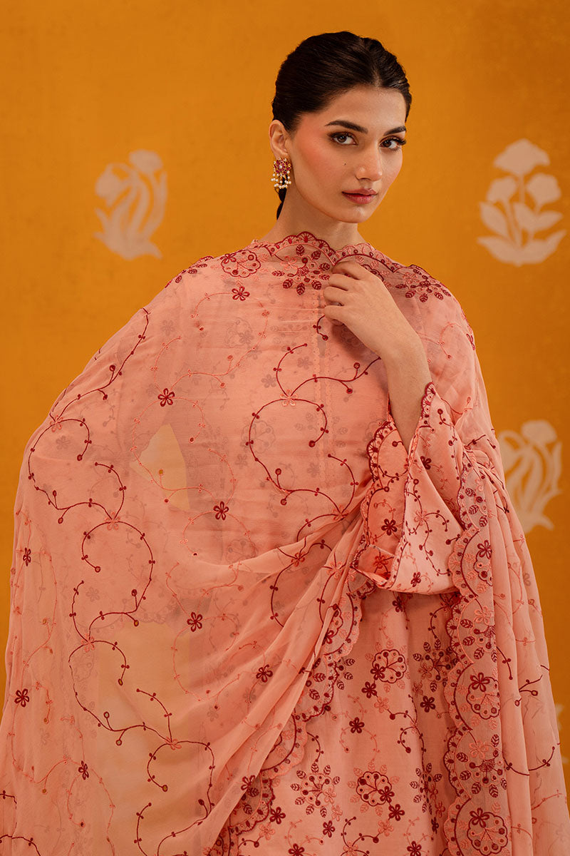 PEACH SORBET-3PC CHIKANKARI SUIT
