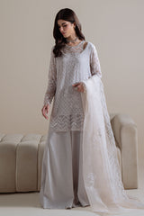 MOONLIT MIST-4PC CHIFFON EMBROIDERED SUIT