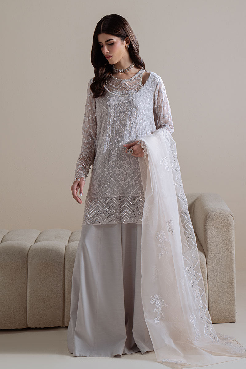 MOONLIT MIST-4PC CHIFFON EMBROIDERED SUIT