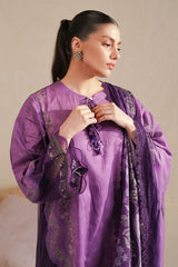 DEEP CARNATION-3 PIECE PRINTED LAWN SUIT