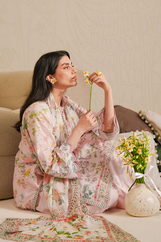 CORAL WAVE-3 PIECE PRINTED LAWN SUIT