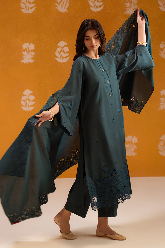 DEEP TEAL-3PC CHIKANKARI SUIT