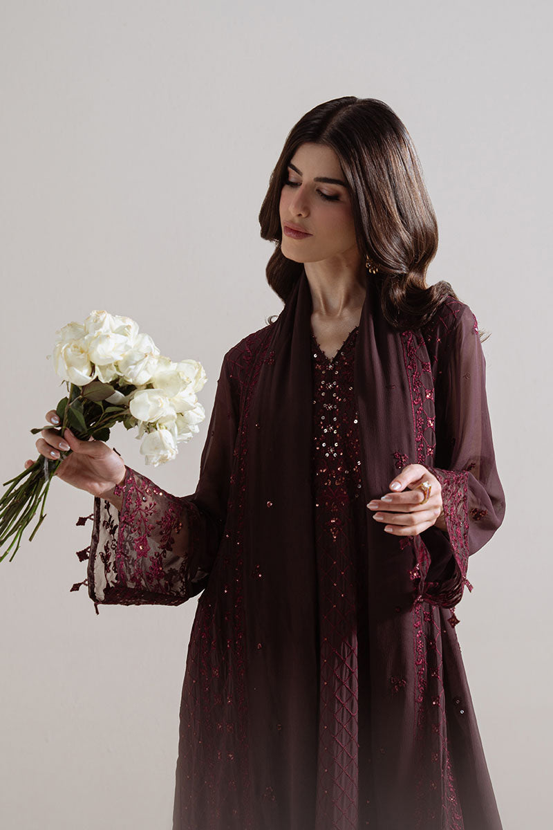 VELVET DUSK-4PC CHIFFON EMBROIDERED SUIT