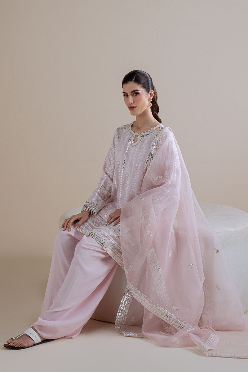 BLUSH AURA-3PC SILK EMBROIDERED SUIT