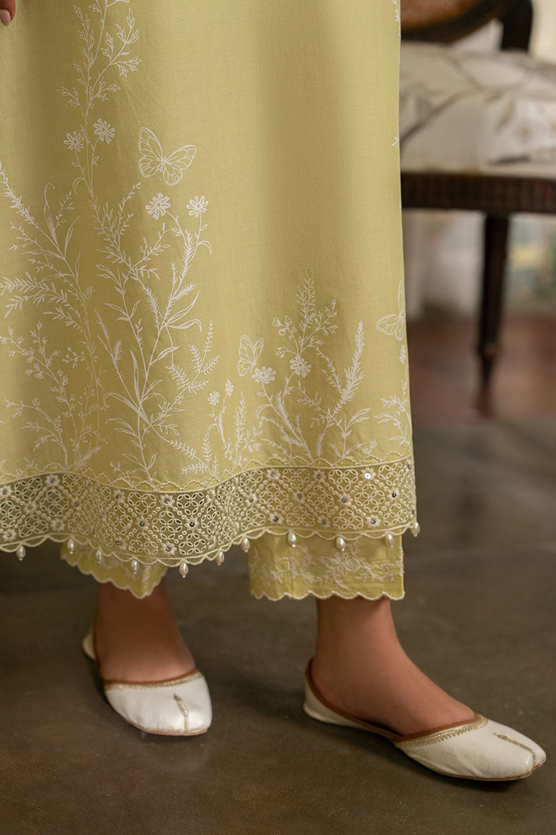 MELLOW GREEN- 3PC EMBROIDERED LAWN SUIT