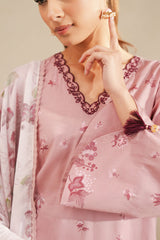 FLORAL BLUSH-3 PIECE PRINTED LAWN SUIT