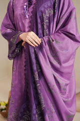 DEEP CARNATION-3 PIECE PRINTED LAWN SUIT
