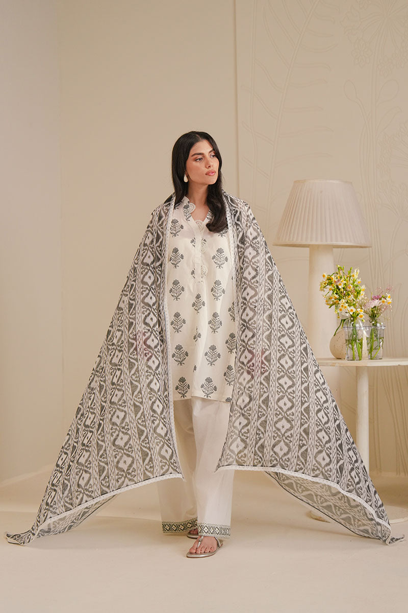 IKAT ESSENCE-3 PIECE PRINTED LAWN SUIT