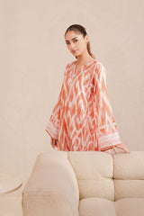 SAFFRON FADE-2 PIECE PRINTED LAWN SUIT