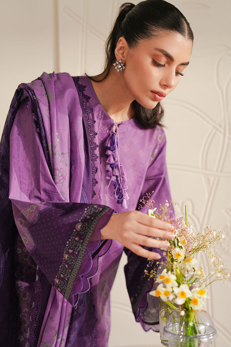 DEEP CARNATION-3 PIECE PRINTED LAWN SUIT