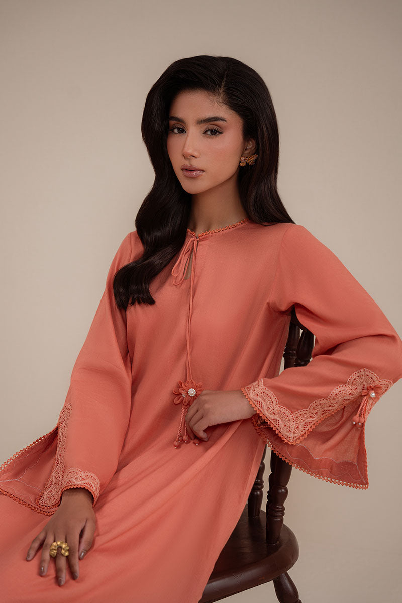 CARAMEL GLOW DYED LAWN SHIRT