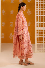 PEACH SORBET-3PC CHIKANKARI SUIT