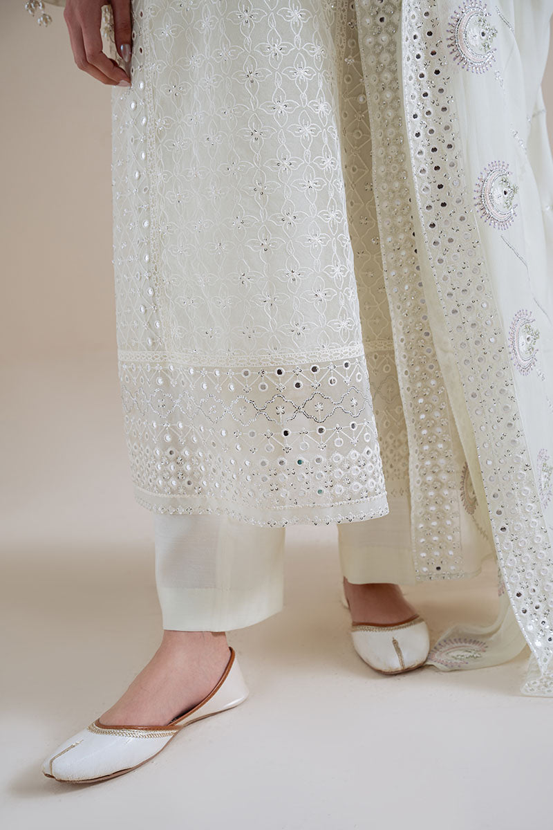 PEARL MIRAGE-4PC ORGANZA EMBROIDERED SUIT