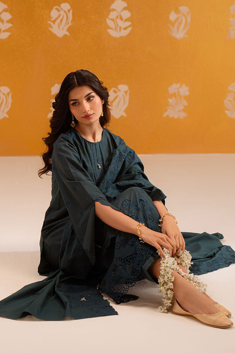 DEEP TEAL-3PC CHIKANKARI SUIT