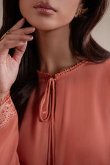 CARAMEL GLOW DYED LAWN SHIRT