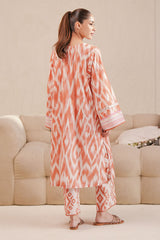 SAFFRON FADE-2 PIECE PRINTED LAWN SUIT