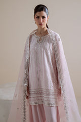 BLUSH AURA-3PC SILK EMBROIDERED SUIT