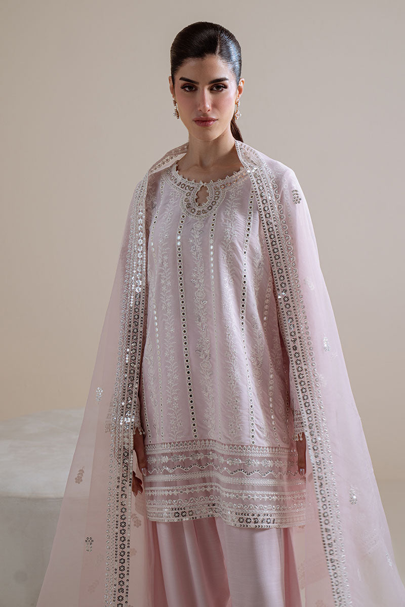 BLUSH AURA-3PC SILK EMBROIDERED SUIT