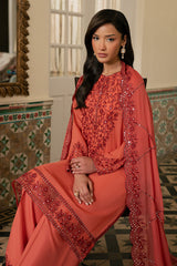 FADED ROSE-3PC (SHIRT, TROUSER & DUPATTA)