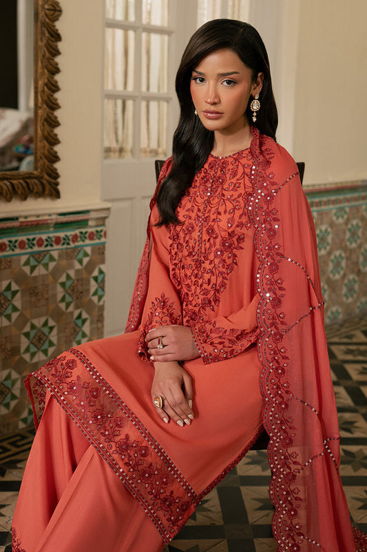 FADED ROSE-3PC (SHIRT, TROUSER & DUPATTA)