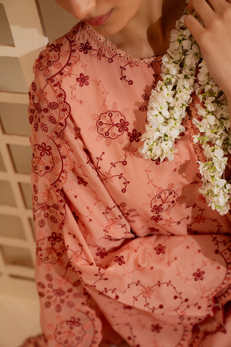 PEACH SORBET-3PC CHIKANKARI SUIT