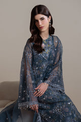 INDIGO SPARK-4PC ORGANZA EMBROIDERED SUIT