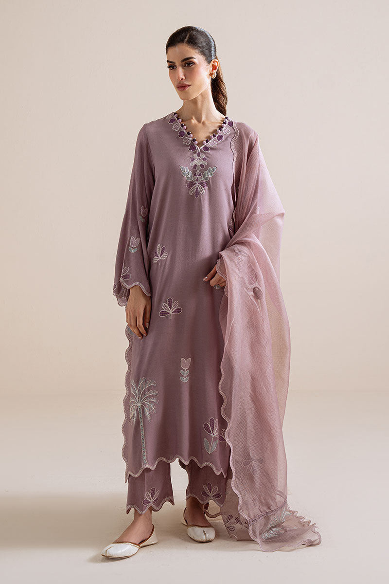 PURPLE HAZE-3PC (SHIRT, TROUSER & DUPATTA)