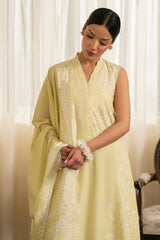 MELLOW GREEN- 3PC EMBROIDERED LAWN SUIT