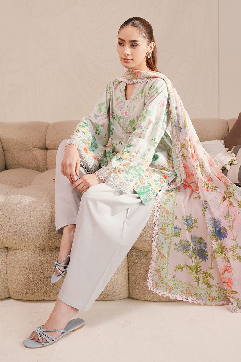 MINTY GLOW-3 PIECE PRINTED LAWN SUIT